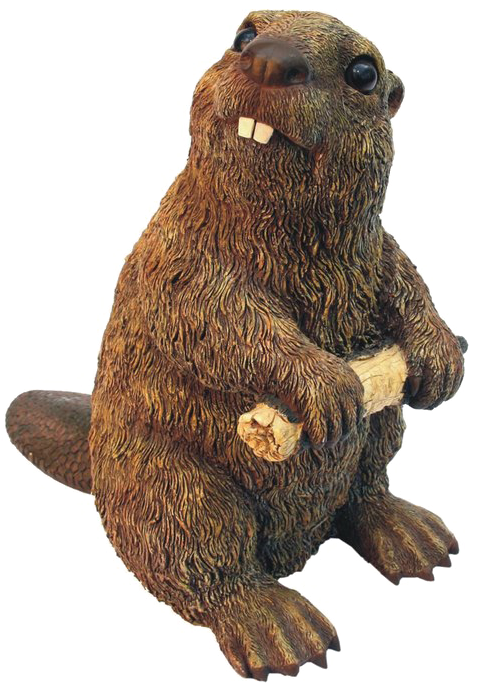 Stuffed Beaver Holding Wood PNG image