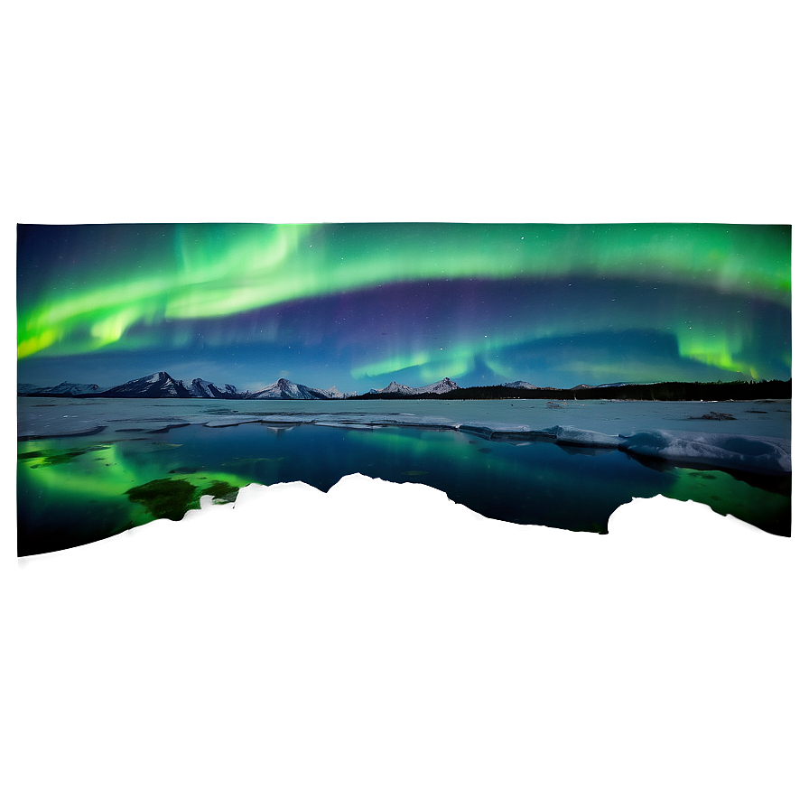 Stunning Aurora Boreal Panorama Png Nal PNG image