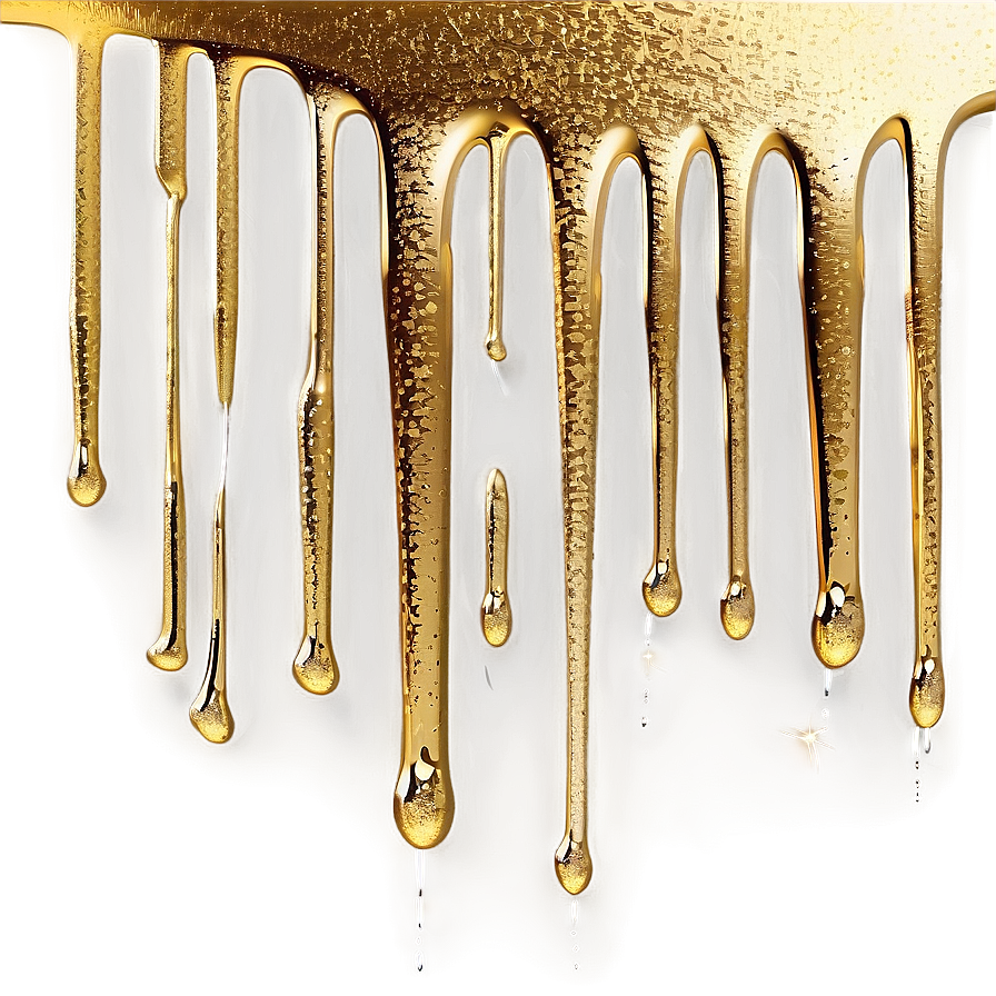 Stunning Gold Glitter Drip Png 69 PNG image