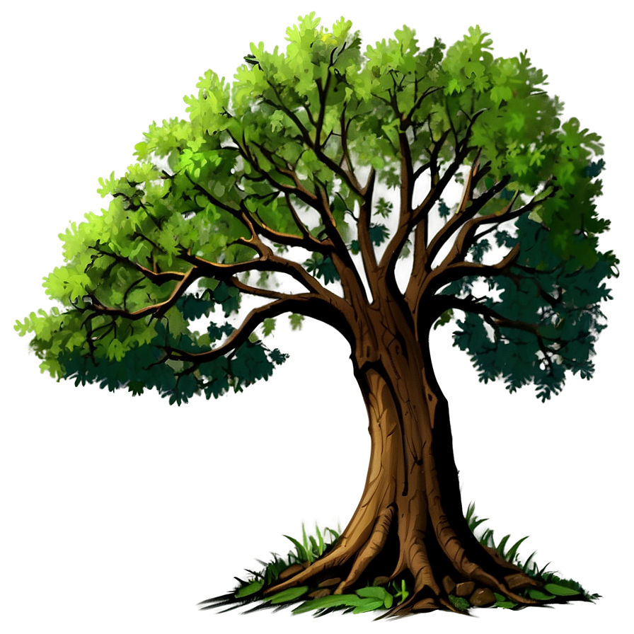 Sturdy Oak Tree Silhouette Png 06262024 PNG image