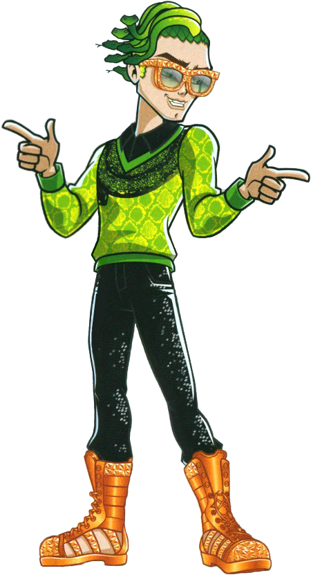 Stylish Animated Character Pointing PNG image