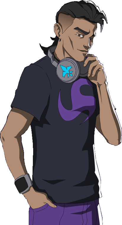 Stylish_ Animated_ Character_with_ Headphones PNG image