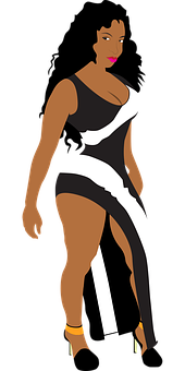 Stylish Animated Female Figure PNG image