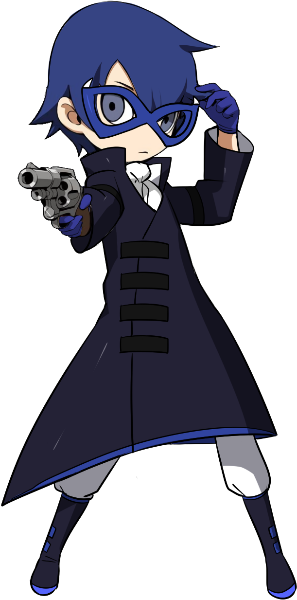 Stylish Anime Thief With Gun PNG image