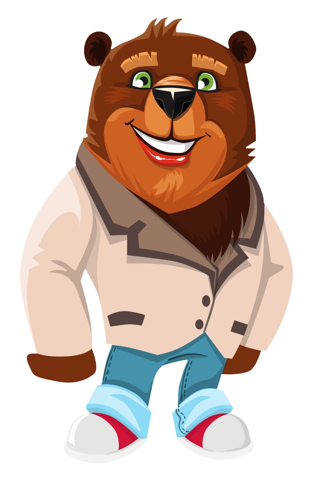 Stylish Cartoon Bear Character PNG image
