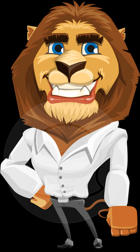 Stylish Cartoon Lion Character PNG image