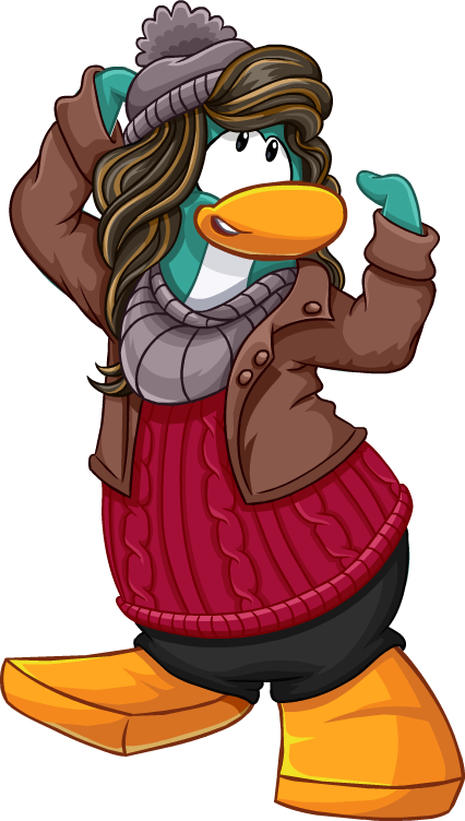 Stylish Cartoon Penguin Winter Fashion PNG image