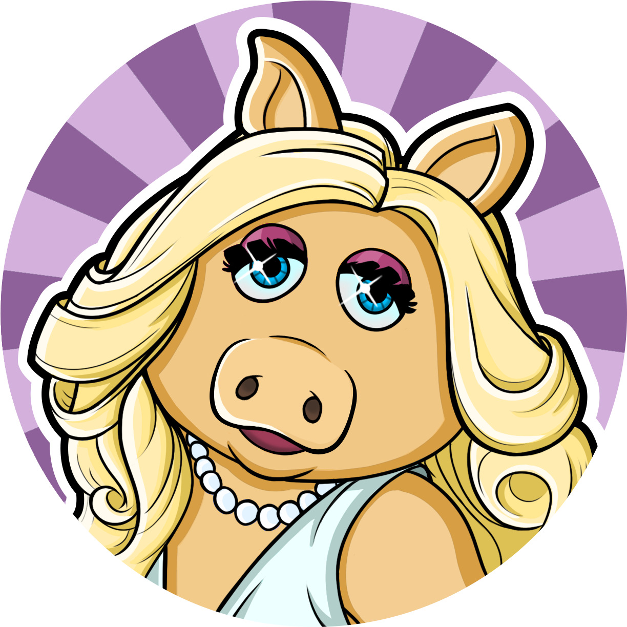 Stylish Cartoon Pig Portrait PNG image