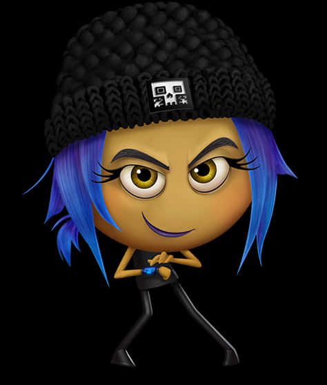 Stylish Emoji Character With Beanie PNG image