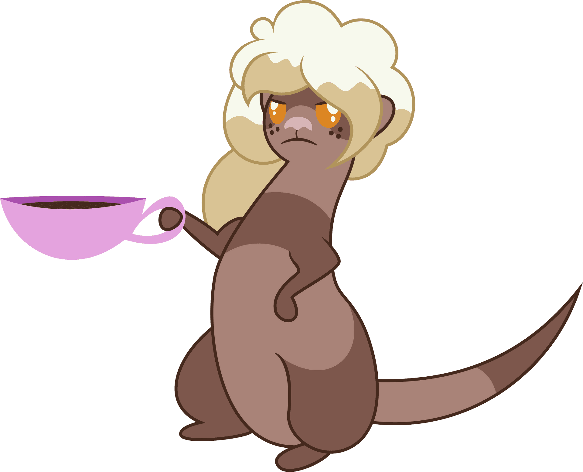 Stylish Ferretwith Cup PNG image