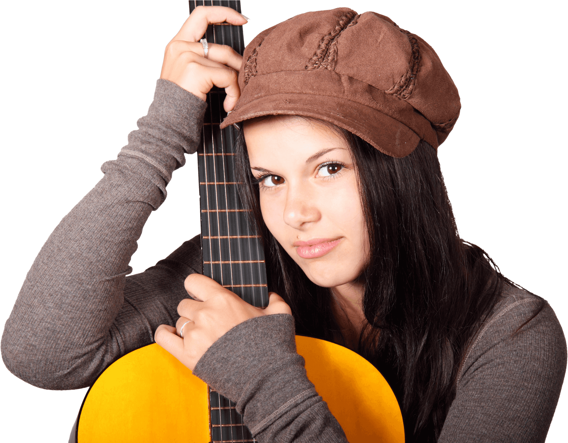 Stylish Guitaristwith Cap PNG image