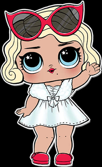 Stylish L O L Doll Cartoon PNG image