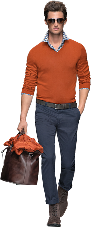 Stylish Man Casual Fall Outfit PNG image