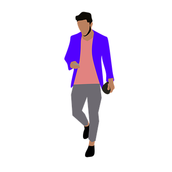 Stylish Man Walking Illustration PNG image