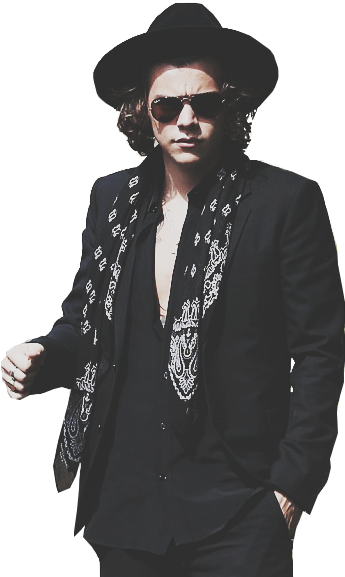 Stylish Manin Black Suitand Hat PNG image