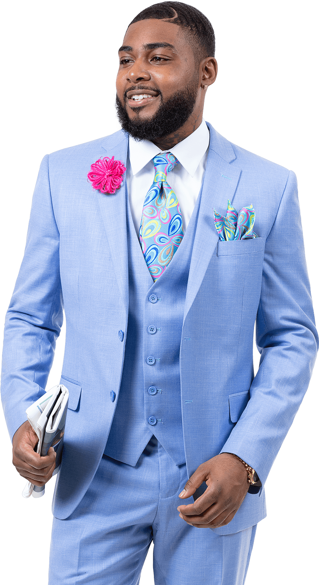 Stylish Manin Blue Suit PNG image