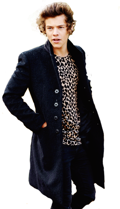 Stylish Manin Coatand Leopard Print Shirt PNG image