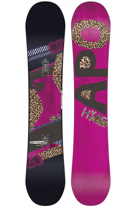 Stylish Pink Leopard Snowboard Design PNG image