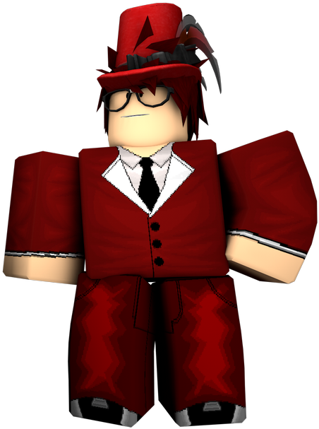 Stylish Roblox Avatar Red Suit PNG image