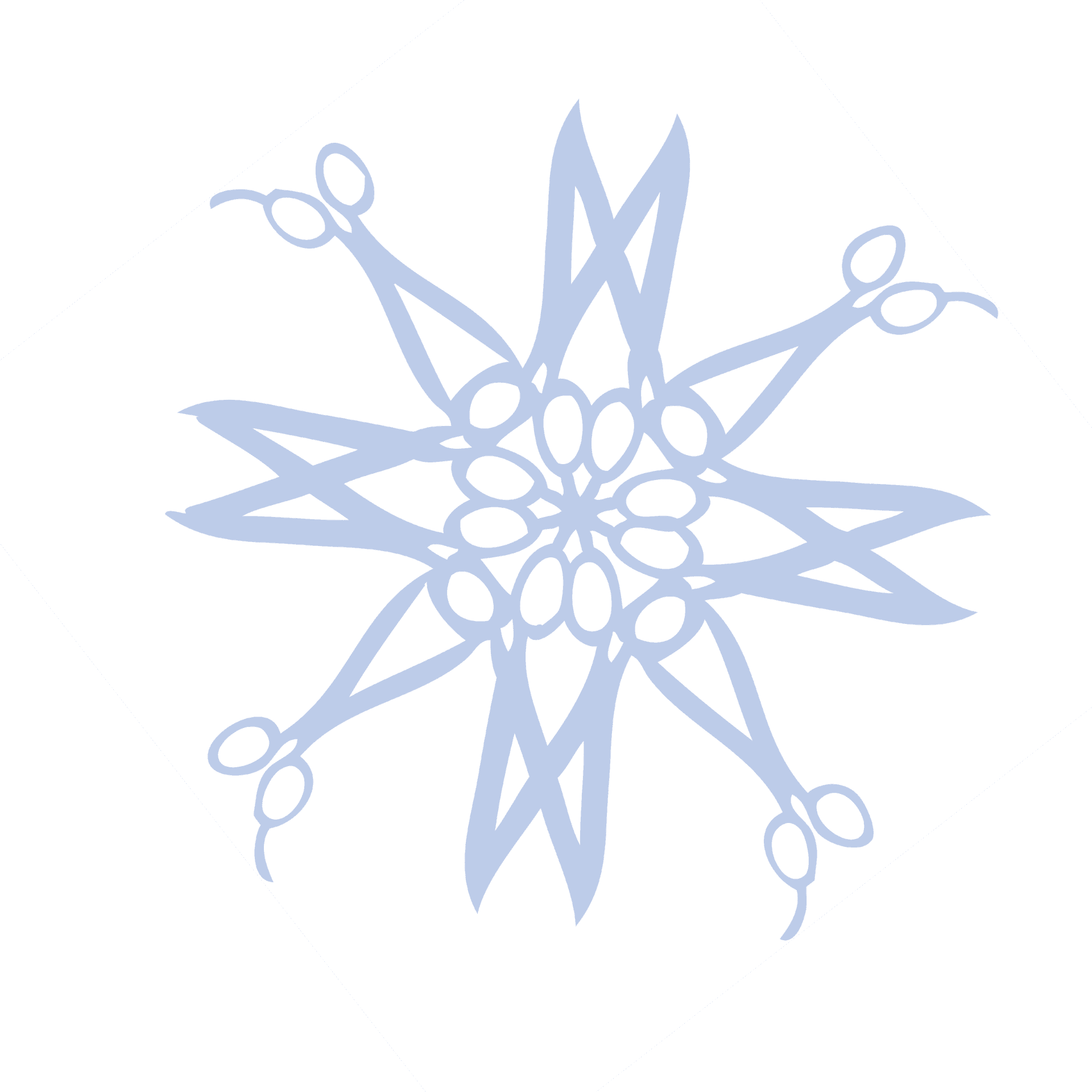 Stylish Scissors Snowflake Logo PNG image