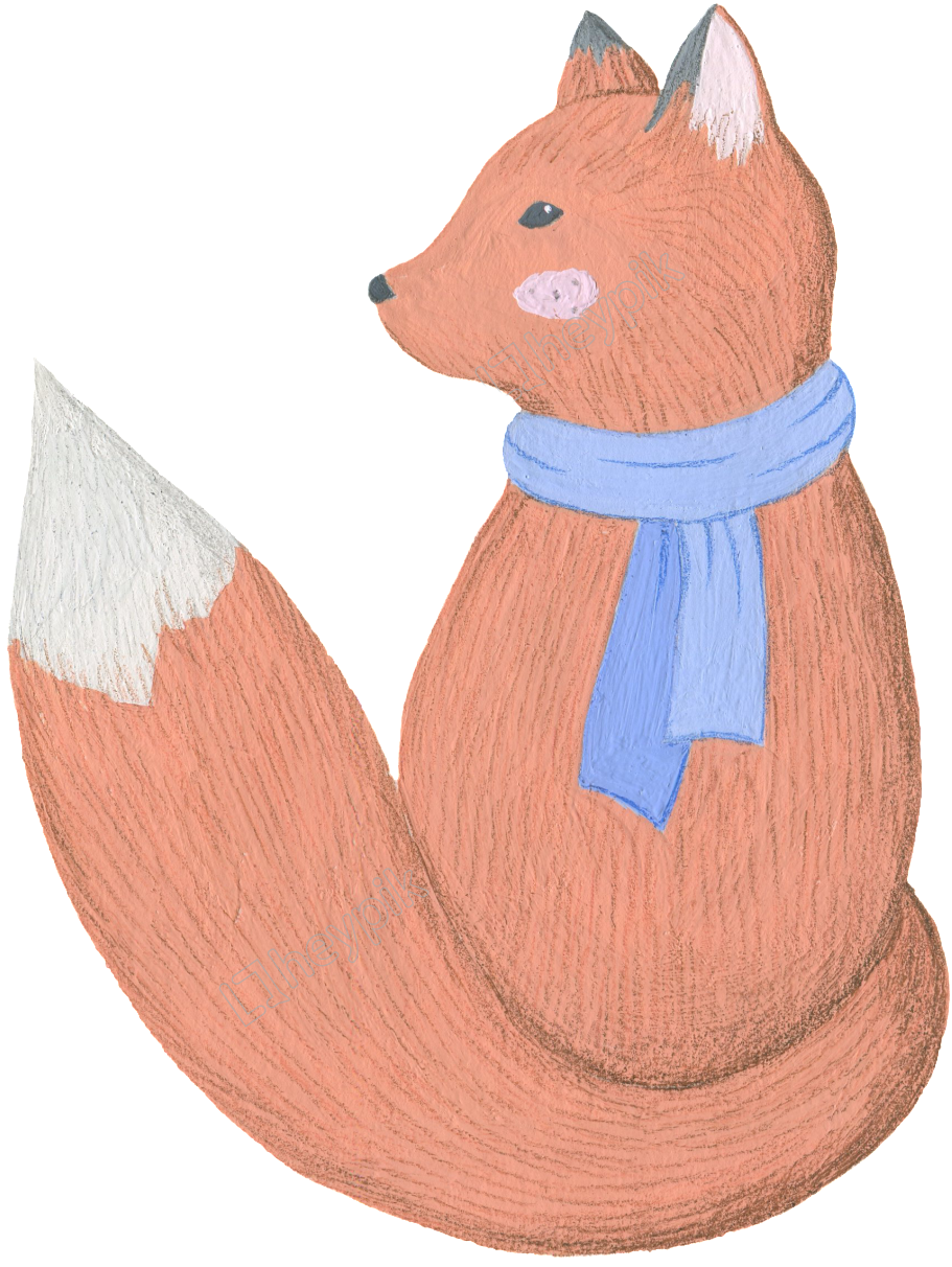 Stylish Squirrelin Blue Scarf PNG image