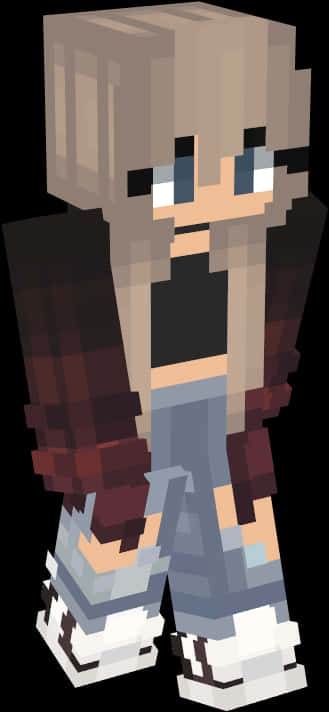 Stylish Teen Minecraft Skin PNG image