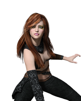 Stylish3 D Rendered Woman PNG image