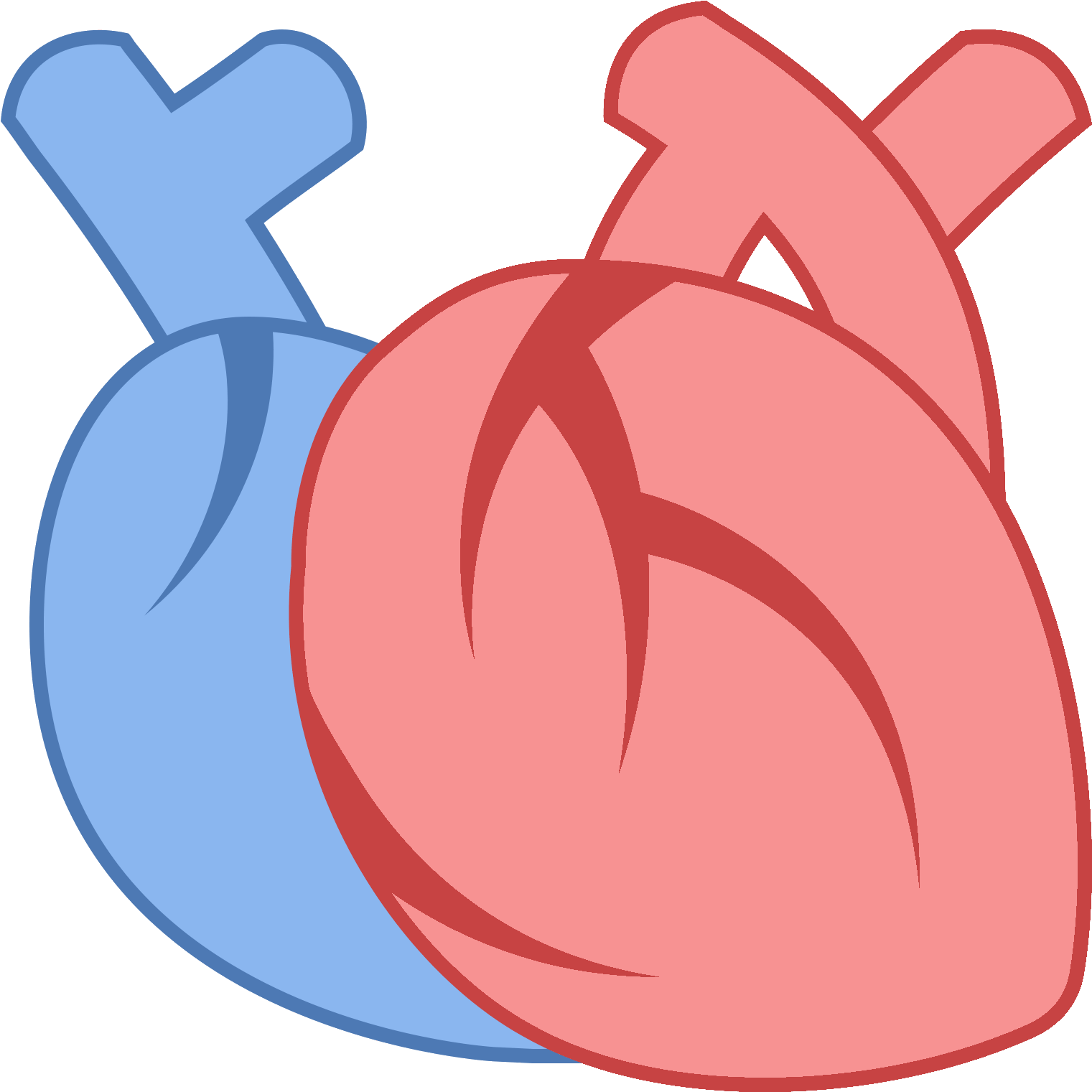 Stylized Anatomical Heart Icon PNG image