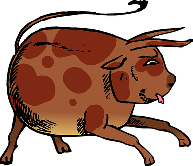 Stylized Ancient Egyptian Art Pig PNG image