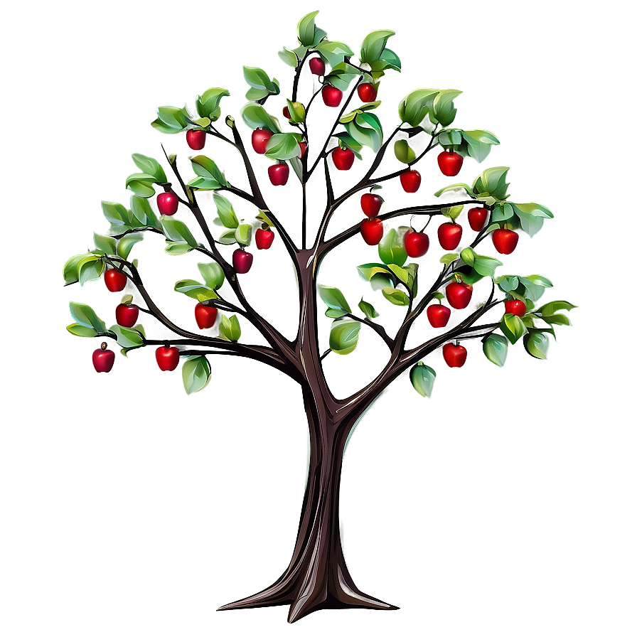 Stylized Apple Tree Png 06132024 PNG image