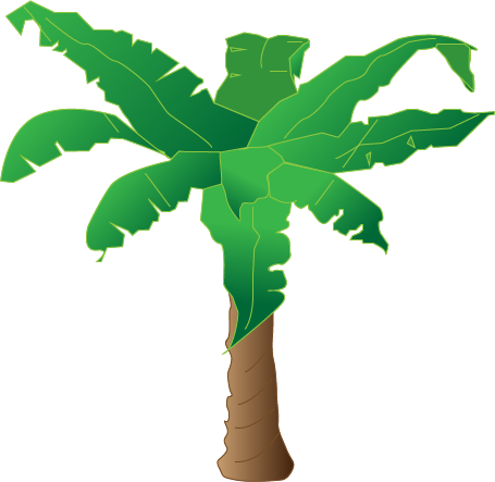 Stylized Banana Tree Illustration PNG image