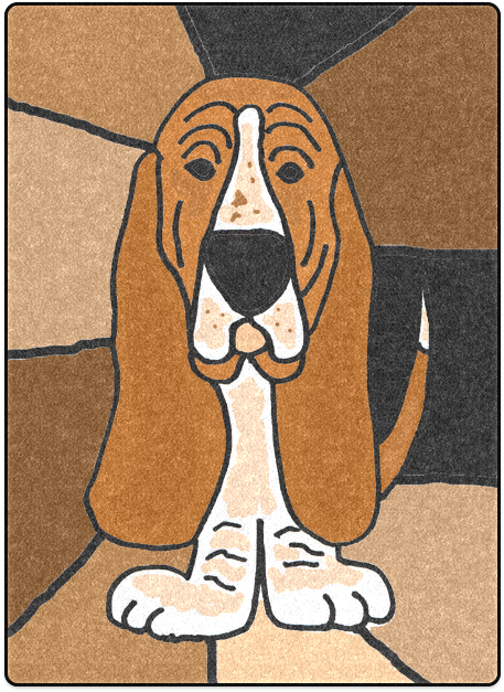 Stylized Basset Hound Illustration PNG image