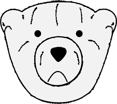 Stylized Bear Face Graphic PNG image