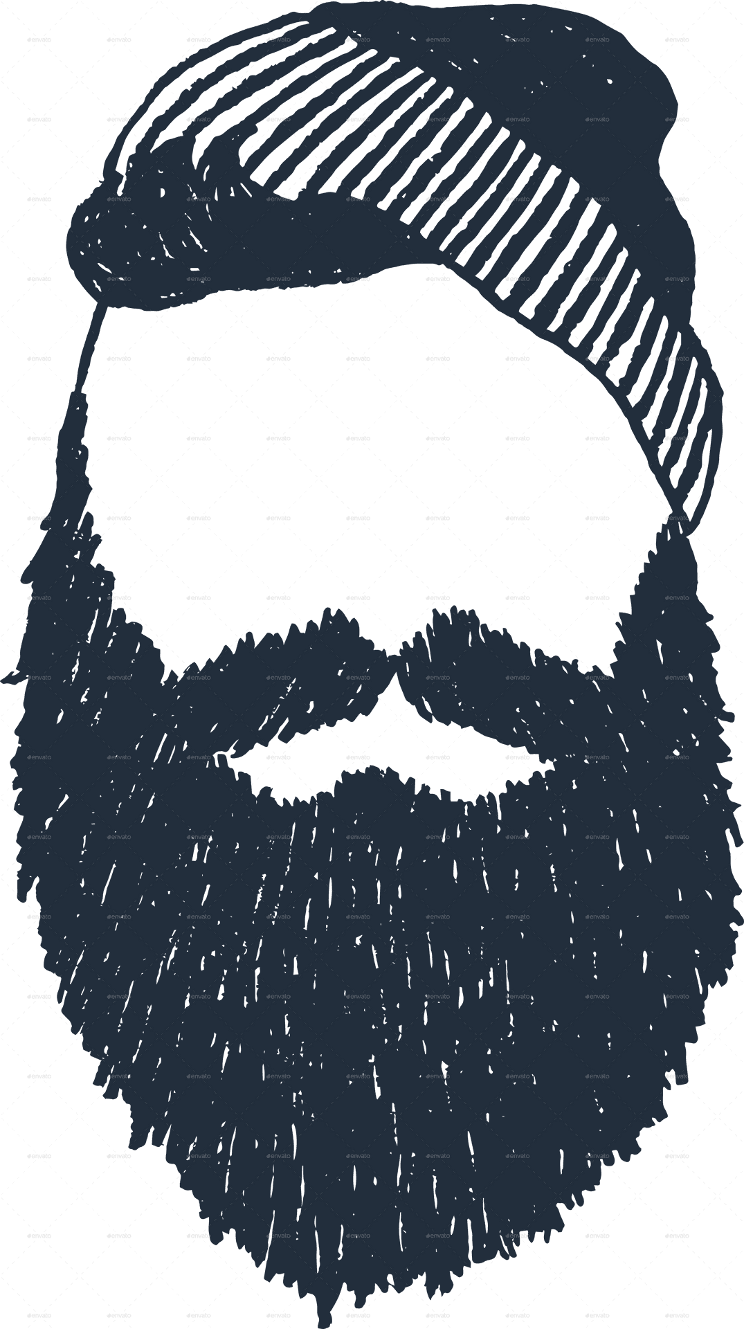 Stylized Beardand Moustache Illustration PNG image