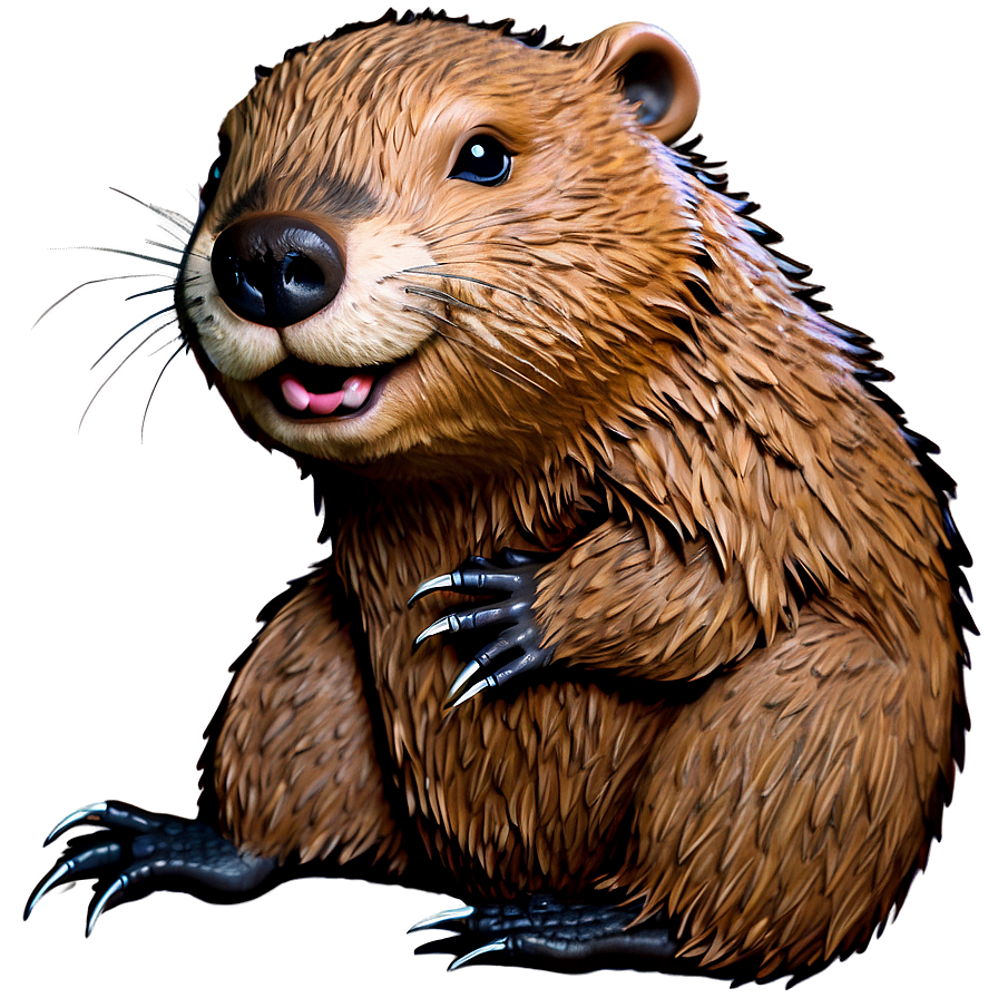 Stylized Beaver Artwork Png 05242024 PNG image