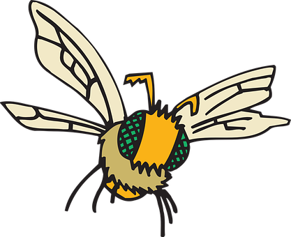 Stylized Bee Illustration PNG image