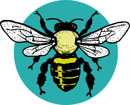 Stylized Bee Illustration PNG image