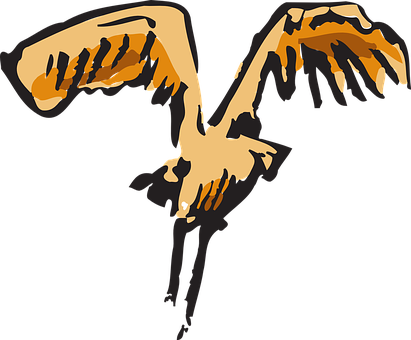 Stylized Bird In Flight PNG image