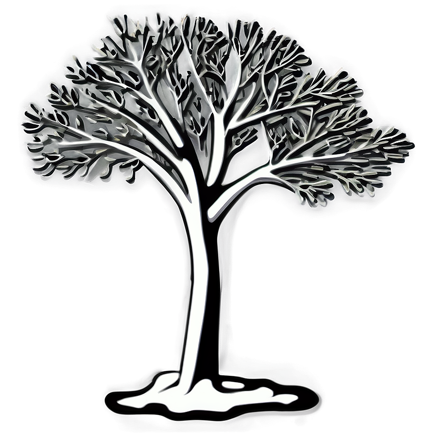 Stylized Black And White Tree Graphic Png 17 PNG image