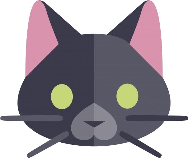 Stylized Black Cat Graphic PNG image