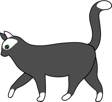 Stylized Black Cat Illustration PNG image