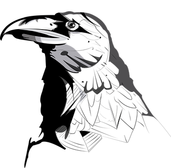 Stylized Black Crow Graphic PNG image