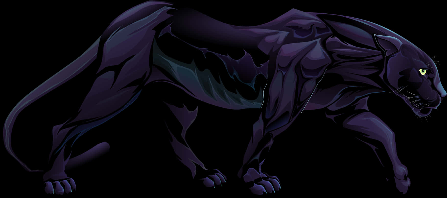 Stylized Black Panther Artwork PNG image