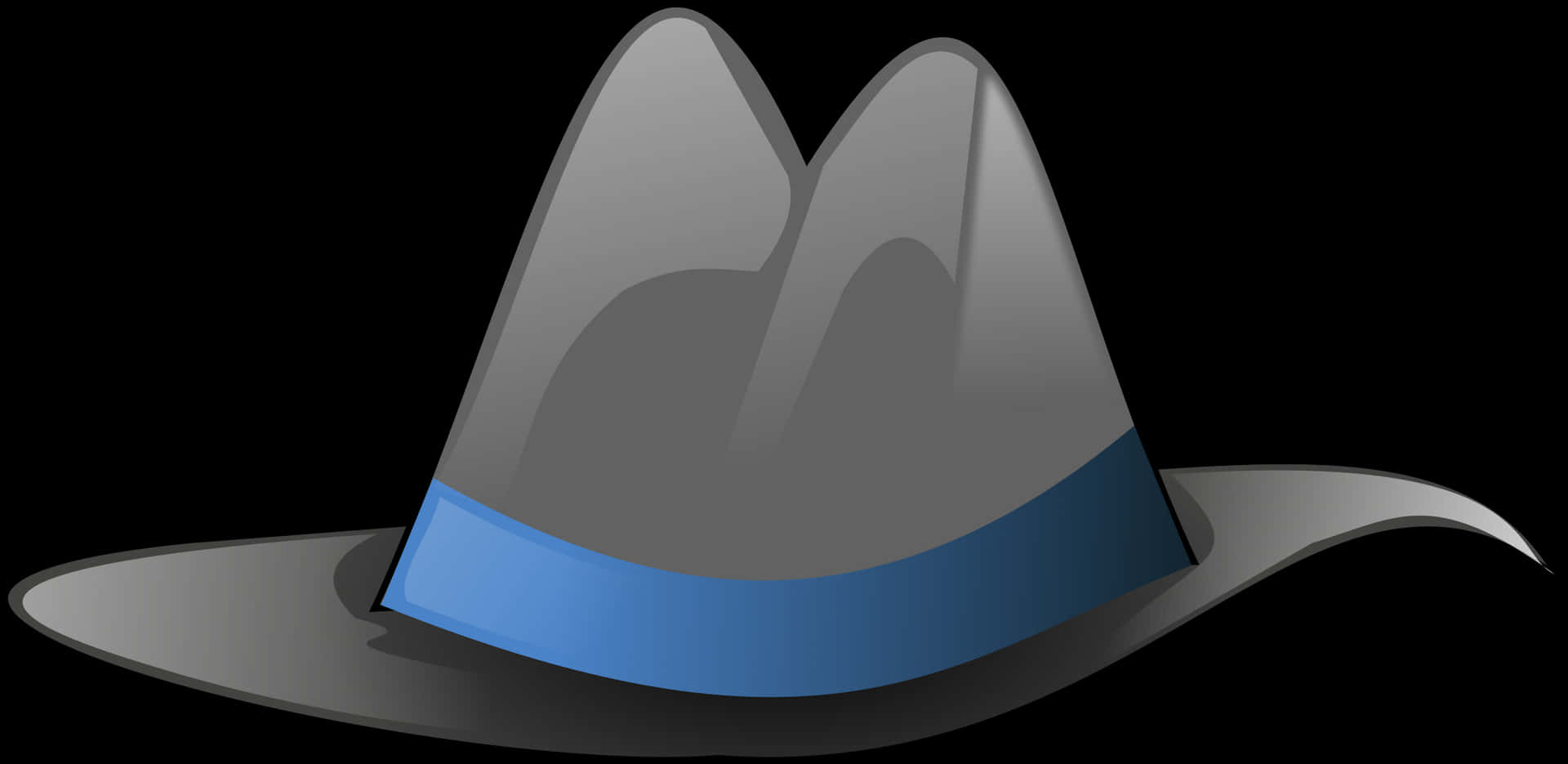 Stylized Black Sombrerowith Blue Band PNG image