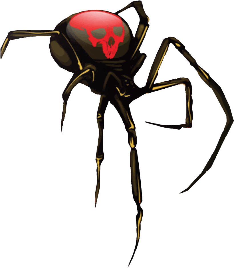 Stylized Black Widow Spider PNG image