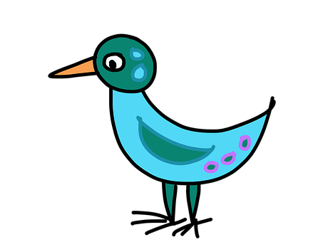 Stylized Blue Bird Illustration PNG image