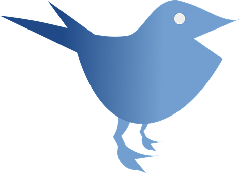 Stylized Blue Bird Silhouette PNG image