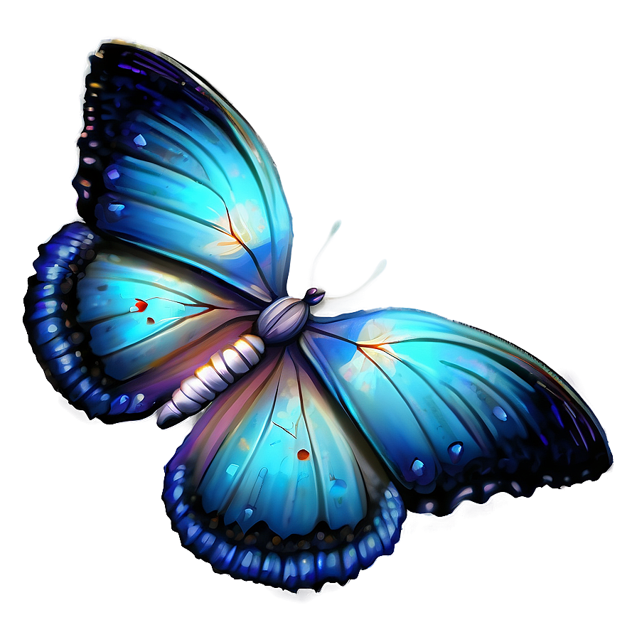 Stylized Blue Butterflies Png 06132024 PNG image