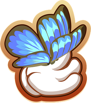 Stylized Blue Butterfly Graphic PNG image
