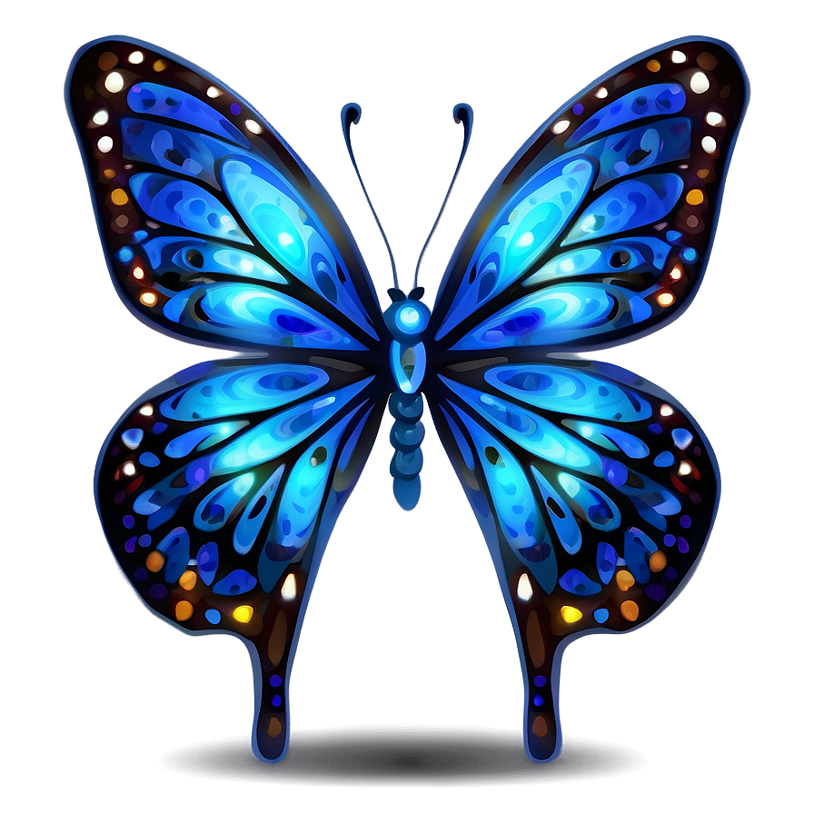 Stylized Blue Butterfly Png 13 PNG image